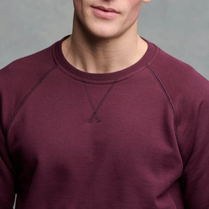 New High Quality Basic Oversized <b>Thigh</b> Up Front Plum Portrait Crew Neck Men's Sweatshirt Custom Cotton Blended Sweatshirt - Product Image 4