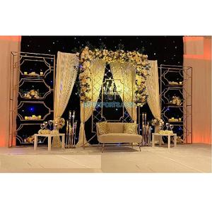 Mur de bougie en métal Unique pour réception, décor de scène, mur de bougie élégant et boîtes pour scène de mariage, mur de bougie de réception tendance - Product Image 1