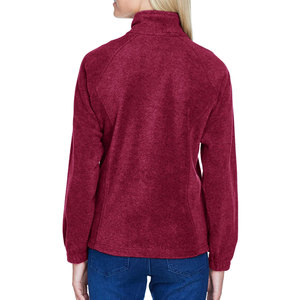 Veste bomber réversible en microfleece doux pour femme, entièrement zippée, coupe-vent, 100% polyester, noire, pour la saison hivernale - Product Image 5