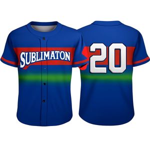 Vente en gros de maillots de baseball personnalisés pour hommes, chemises de softball respirantes à séchage rapide évacuant l'humidité - Product Image 1