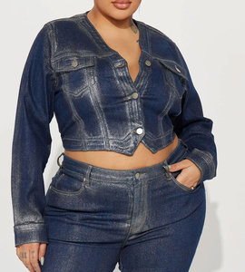 Abrigo de mezclilla de algodón de gran tamaño, chaqueta de manga larga para mujer, cubierta de mezclilla con servicio OEM a la moda - Product Image 4