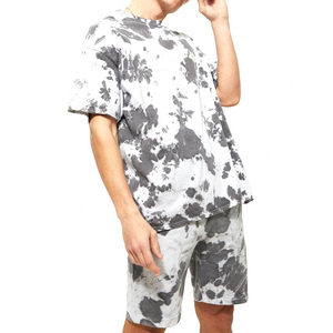 Fournisseur en gros été dernière conception de haute qualité logo personnalisé imprimé acide lavé hommes ensembles courts prix raisonnable OEM - Product Image 3