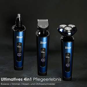 Rasoir électrique 4 en 1 pour hommes, tondeuse à barbe, tondeuse à poils du visage, tondeuse à poils du nez, triple lame, étanche IPX7, alimentation USB - Product Image 5