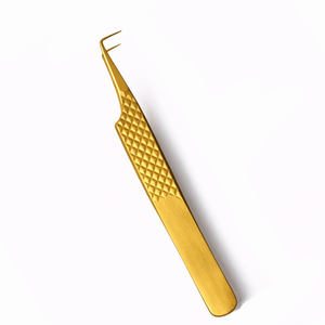 Pinzas Doradas para Pestañas, Herramienta de Aislamiento de Precisión, Punta Suave, Chapadas en Oro, Profesionales para Extensión de Pestañas de Volumen - Product Image 1