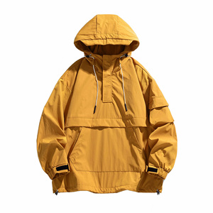 Chaqueta Cortavientos Personalizada de Invierno, de Poliéster, con Cremallera, Bolsillo Delantero, Capucha Vintage, Ligera, Impermeable y Transpirable - Product Image 1