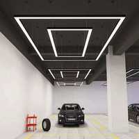 Plafonnier LED linéaire moderne, bande lumineuse rectangulaire suspendue pour garage, intérieur commercial