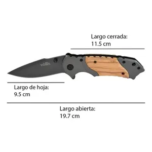 Coltello con serratura Wallis K901168 grigio con manico effetto legno - Product Image 2