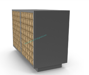 Elegante aparador dorado de lujo, mesa consola de madera de mango extensible con función de espejo para entrada, sala de estar, mesa dorada - Product Image 3