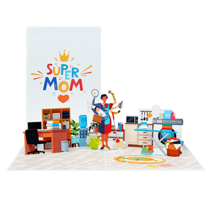 Kiricard Custom Handicraft 'Super Mom' 3D Pop-up Tarjeta de felicitación Nuevo diseño Paper Craft Regalo del Día de la madre - Product Image 5