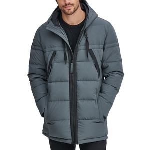 Chaqueta Parka Larga para Hombre con Cremallera Diagonal, Chaqueta Abrigada con Capucha y Múltiples Bolsillos - Product Image 1