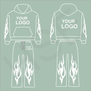 Conjunto de Sudadera con Capucha y Pantalones Deportivos con Diseño de Llama Personalizado |   Conjunto de Dos Piezas con Logotipo Personalizado - Product Image 2