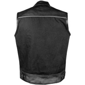 OEM OTM เสื้อกั๊กหนังวัวสำหรับผู้ชาย, เสื้อกั๊กแขนกุดมีการปิดแบบสแนปและมีกระเป๋าด้านใน - Product Image 2