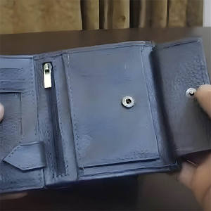 Premium Men Blue Leather BiFold <b>Wallet</b> with Multiple Card Slots Slim Design GenuineLeather Formal and Casual Use Card Holder - Product Image 3