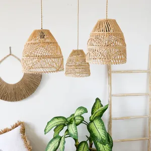 Suspension minimaliste en rotin naturel fait main, couleur personnalisable, légère, écologique, luxe, pour plafond intérieur - Product Image 4