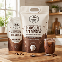Sachet de café froid AT PACK 3L, sachet de concentré de café imprimé sur mesure avec bec verseur pour emballage de boissons prêtes à boire