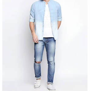 <b>Men</b> Work Casual Jeans Shirt Comfortable Everyday Shirt <b>Men</b> Street Style Jeans Shirt Trendy <b>Long</b> <b>Sleeve</b> <b>Top</b> - Product Image 4