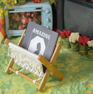 Porte-livres et magazines à prix exclusif magnifiquement fabriqué à la main canne naturelle poids léger en bois macramé porte-journal - Product Image 4