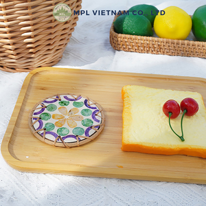 Juego de Posavasos de Ratán Hechos a Mano con Diseño de Flor y Corazón, Desechables, Ecológicos, Estilo Americano, con Logotipo Personalizado para Tazas de Té - Product Image 6