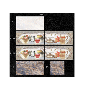 La mejor opción 300x600mm cocina baño marrón blanco mármol cerámica brillante antideslizante azulejo de pared marca India - Product Image 5