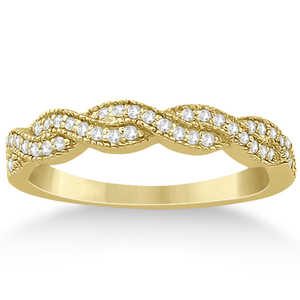 แหวนแต่งงานทองคำ 18K สีเหลืองประดับเพชรแบบอินฟินิตี้ 0.30 กะรัต - Product Image 1