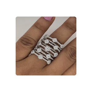 แหวนทอง14kt ดีไซน์เนอร์พร้อมเพชรห้องแล็บผู้ผลิตขายส่งอินเดียสำหรับงานปาร์ตี้เครื่องประดับได้รับการรับรองสำหรับวันครบรอบ - Product Image 1