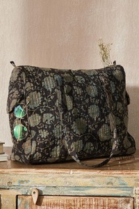 Sac de voyage week-end en coton imprimé à la main avec fermeture éclair, écologique, durable, grande capacité, luxe et sport - Product Image 4