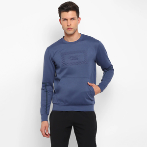 เสื้อสเวตเตอร์คอกลมผ้าคอตตอนลายนูนสำหรับผู้ชายสำหรับฤดูหนาว3D ออกแบบโลโก้ได้ตามต้องการ - Product Image 1