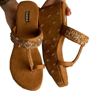 Sandales à talons de qualité supérieure en gros, antidérapantes, design personnalisable, semelle extérieure en cuir véritable de haute qualité, prix raisonnable - Product Image 1