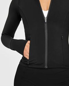 เสื้อแจ็คเก็ตโยคะทรงสลิมฟิตสไตล์ลูลู่สำหรับผู้หญิง ซิปเต็มตัว คอตั้ง มีช่องสำหรับนิ้วโป้ง เหมาะสำหรับวิ่ง ออกกำลังกาย แห้งเร็ว ช่วยกระชับสัดส่วน - Product Image 5