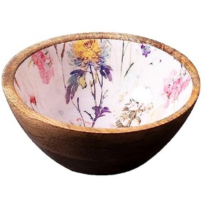 Own Designed Mango <b>Wood</b> Bowl With Royal Style Handle Dining Table Decorative Dish <b>Kitchen</b> <b>Accessories</b> Food Serving Platter - Product Image 6