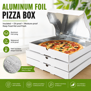 Scatola per <span class=keywords><strong>Pizza</strong></span> in Cartone Ondulato Bianco con Logo Personalizzato, Confezione per Asporto di Grado Alimentare per Ristoranti e Consegne - Product Image 1