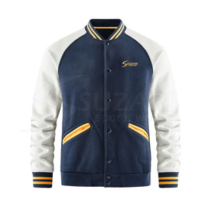 Meilleur design Logo personnalisé Veste en laine à manches longues pour hommes avec col montant et vente en gros de toile - Product Image 1