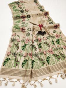 Colección Premium Muga algodón con tejido Resham Saree mujer moda fabricante y proveedor de Surat - Product Image 6