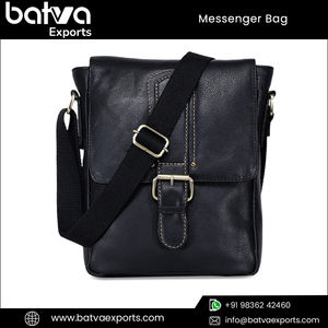 Bolsa de mensajero de cuero genuino de grano completo 100% elegante para hombre, calidad superior, decoración con logotipo personalizado, precio al por mayor - Product Image 5