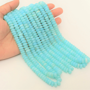 Hermosas Cuentas Redondas de Ópalo Azul Cielo, 15 Pulgadas, 7-9 mm, Cuentas de Piedras Preciosas Lisas de Ópalo Azul Cielo, Calidad AAA para la Elaboración de Joyas - Product Image 5