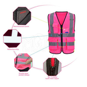 Gilet de sécurité durable à haute visibilité avec impression personnalisée Multi-poches Caractéristique étanche conforme aux normes de classe 2/3 - Product Image 5