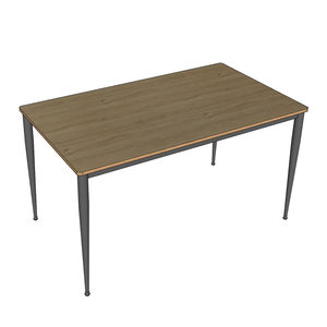 BA68164 140cm Minimalist <b>Dining</b> <b>Table</b> Set Industrial <b>Small</b> Plywood Top with Tapered Iron Legs Assembly Required - Product Image 3