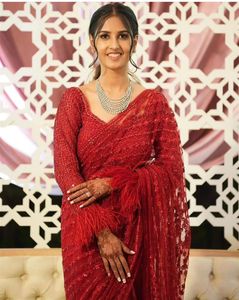 Sari indien élégant de concepteur de Bollywood rouge un Saree ethnique chic de Bollywood Georgette impression numérique dernier Saree SAri exclusif - Product Image 2