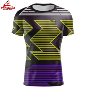 Logotipo personalizado al por mayor poliéster Spandex músculo culturismo manga corta chándal entrenamiento gimnasio desgaste para hombres Fitness - Product Image 4