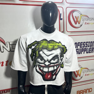 T-shirt décontracté en coton et fibre de bambou 100 % coton, délavé à l'acide, de haute qualité, respirant, couleur unie, avec logo personnalisé, dernière collection, vente en gros - Product Image 1