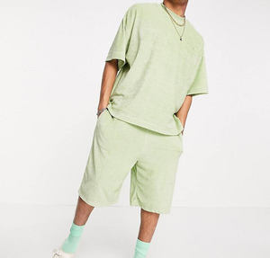 Conjunto de Pantalones Cortos para Hombre de Alta Calidad, 100% Algodón, 250 GSM, Dos Piezas, Verano, Transpirable, Estilo Urbano, Ropa Casual de Moda - Product Image 3