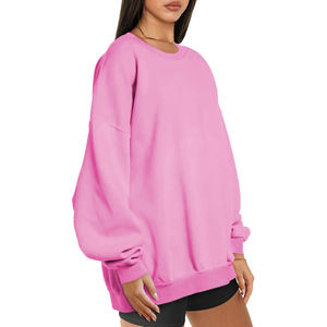 Couleur unie épaissie col à séchage rapide sweats amples respirants sweats pour femmes à manches longues en gros personnalisés - Product Image 3