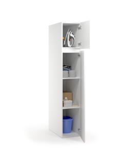 Meuble de salle de bain moderne Terraneo avec étagère interne, unité colonne en panneau de particules de 69 cm de profondeur - Product Image 5