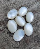 Cabochons ovales en nacre naturelle de haute qualité 10x14mm, dos plat, calibrés, blancs, pierres précieuses en vrac, bijoux fins, finition polie