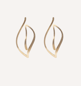 CUCOCUCA YXQ E407 Orecchini a perno/goccia in acciaio inossidabile spazzolato dorato ipoallergenico – Eleva il tuo stile – Spedizione UE in 48h - Product Image 1