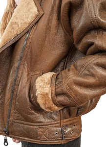 Veste en cuir synthétique pour femme, veste de moto en fausse fourrure, veste courte en cuir véritable pour femme, veste d'hiver en cuir véritable - Product Image 6