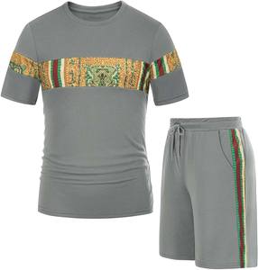 Ropa de poliéster con logotipo personalizado para hombre, 15 colores, gran oferta, conjunto de verano, camiseta gráfica para hombre, conjuntos cortos de dos piezas - Product Image 6