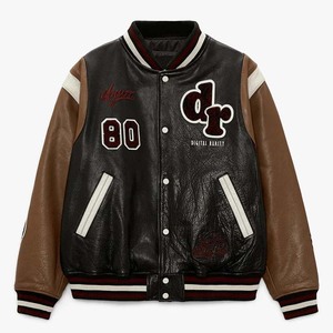 Veste de moto en cuir pour hommes, nouveau style, broderie printemps-automne, baseball, loisirs universitaires, grande taille, respirante - Product Image 3