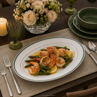 Assiettes ovales en porcelaine blanche de qualité commerciale 10/12 pouces pour la restauration et les mariages