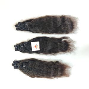 Vente en gros 100% naturel noir indien brut faisceau traité chimiquement cuticule alignée vague profonde Remy cheveux humains droits - Product Image 2